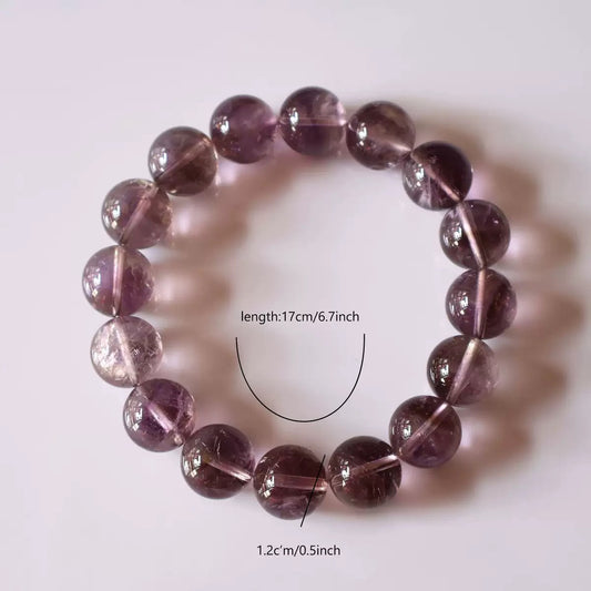 Nine Purple Fire Natural Ice-Clear Crystal Bracelet