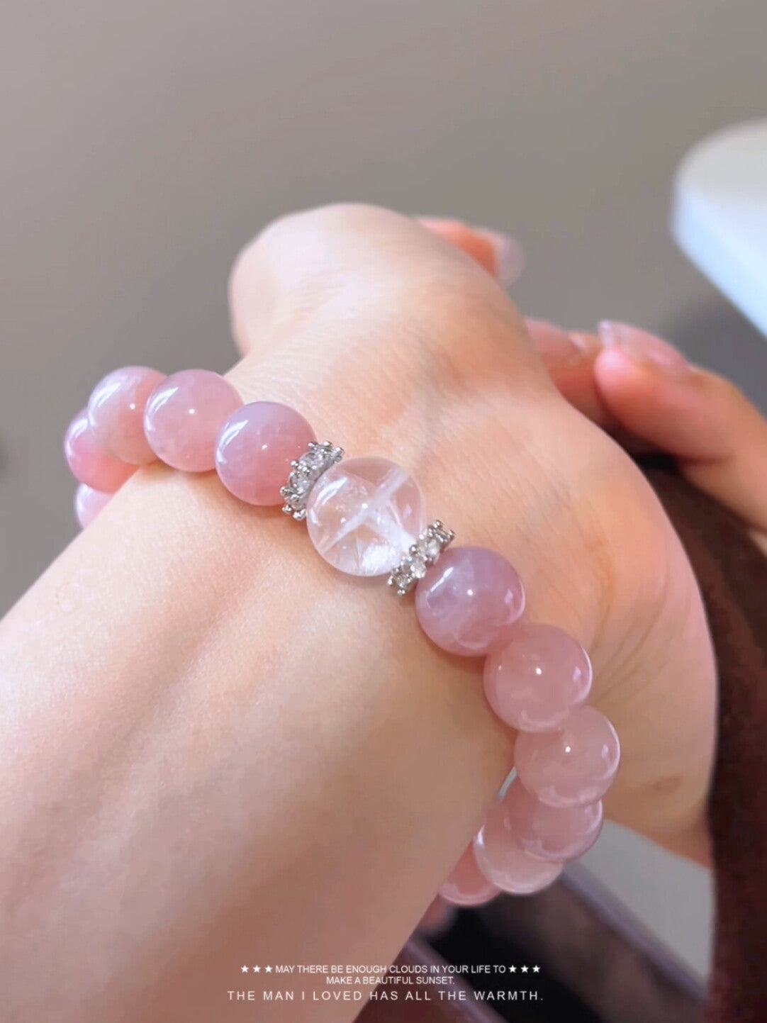High-end pink crystal bracelet