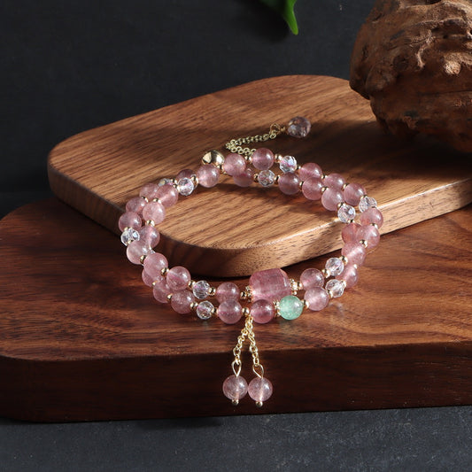 Attract love find love-Pink Crystal bracelet necklace