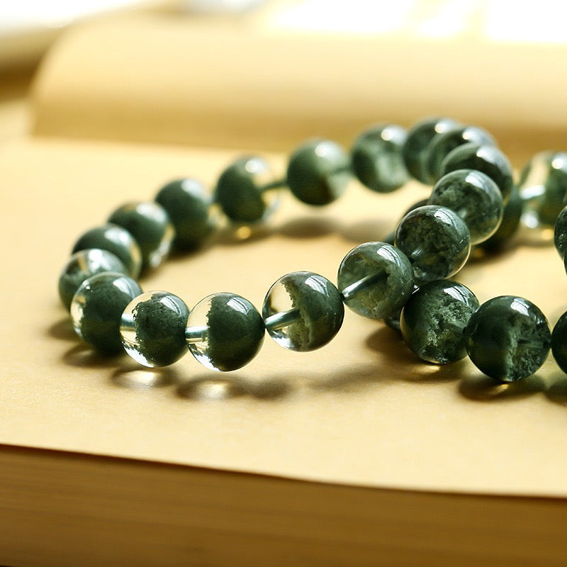 Natural green ghost crystal bracelet