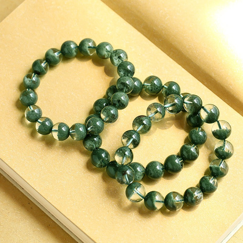 Natural green ghost crystal bracelet