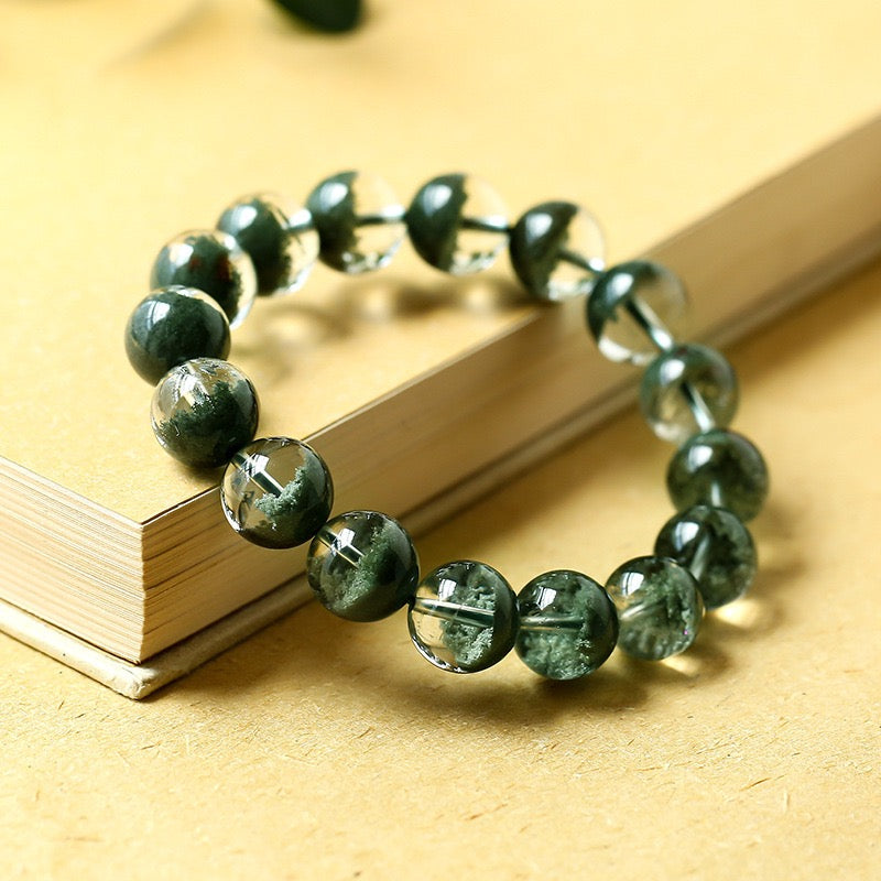 Natural green ghost crystal bracelet